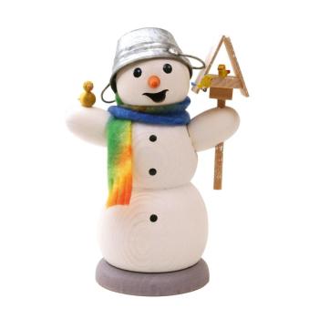 Räuchermann Schneemann mit Vogelhaus