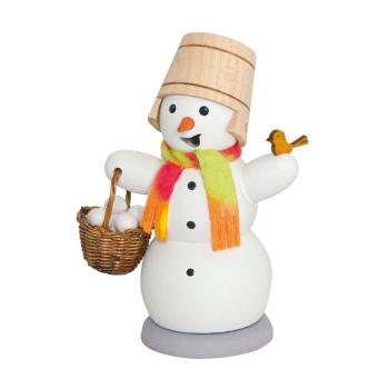 Räuchermann Schneemann mit Schneeballkorb