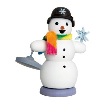 Räuchermann Schneemann mit Eisstock