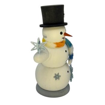 Räuchermann Schneemann mit Schneesternen