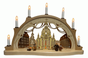 Schwibbogen mit Dresdner Frauenkirche in 3D Optik