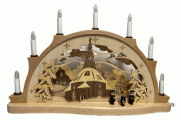 Schwibbogen mit Seiffner Kirche in 3D Optik