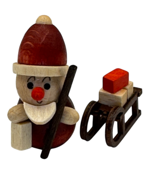 Weihnachtsmann mit Schlitten - Miniatur - 3,5 cm