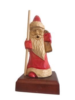 Räuchermann Weihnachtsmann mit Stab 18 cm