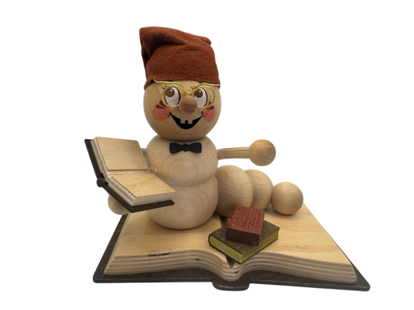 Räucherwurm Bücherrudi 14 cm