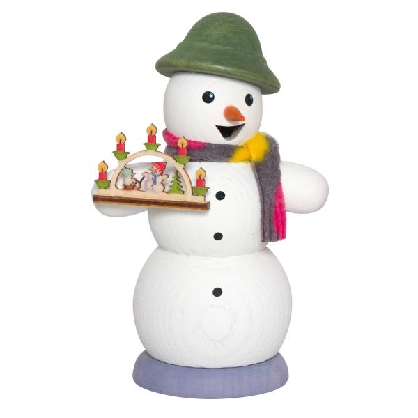 Räuchermann Schneemann mit Schwibbogen