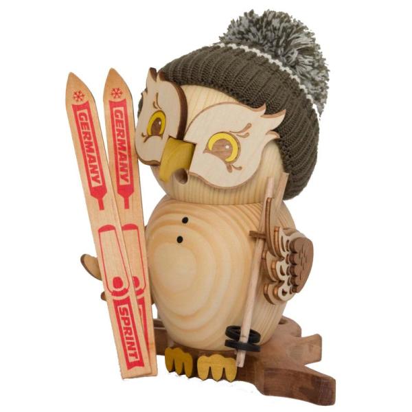 Räuchereule Skifahrer und Bommelmütze