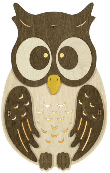 Beleuchtetes Fensterbild Eule