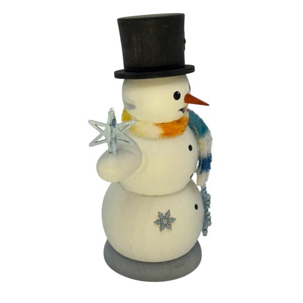 Räuchermann Schneemann mit Schneesternen