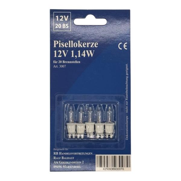 Pisellokerze für Schwibbögen und Lichterketten