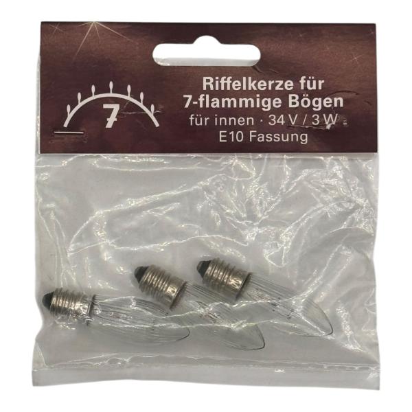 Spitzkerze 3 Watt für 7 fl. Schwibbögen