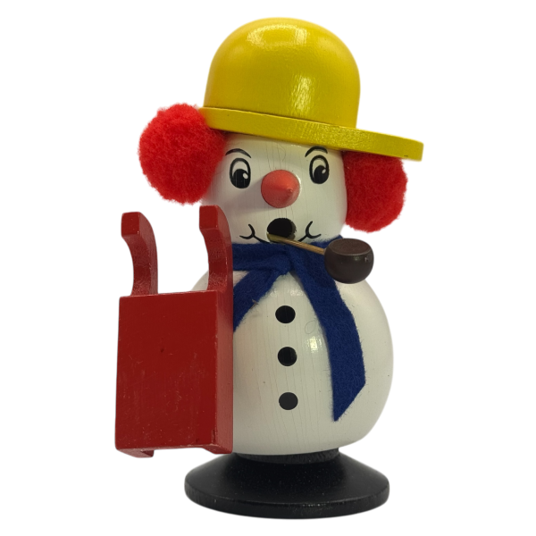 Miniräuchermann Schneemann mit Schlitten
