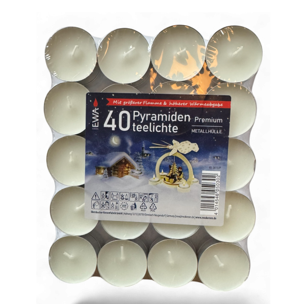 Teelichter für Pyramiden - 40er Set