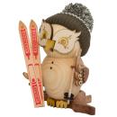 Räuchereule Skifahrer und Bommelmütze