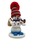 Räuchermann Schneemann Sigi Wanderer mit Pudelmütze 13 cm
